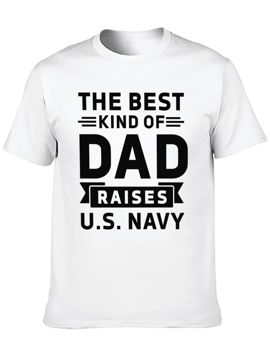 Best Dad Raises U.S. Navy Black T-Shirt