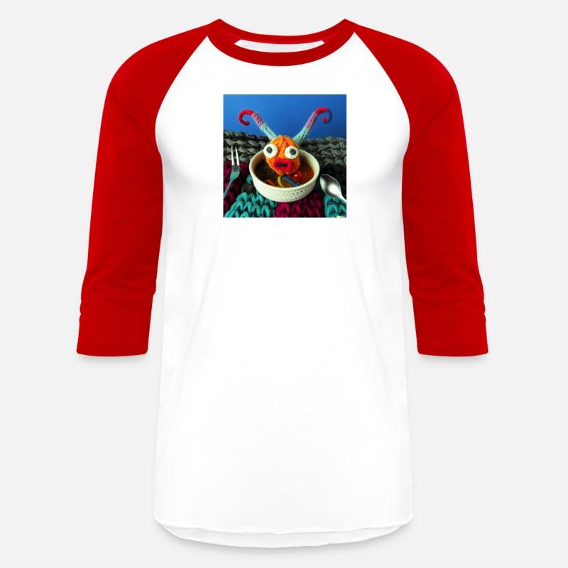 Amazing knitted monster watches the planet.