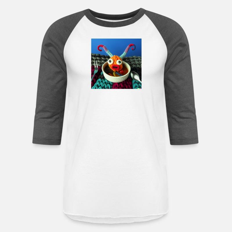 Amazing knitted monster watches the planet.