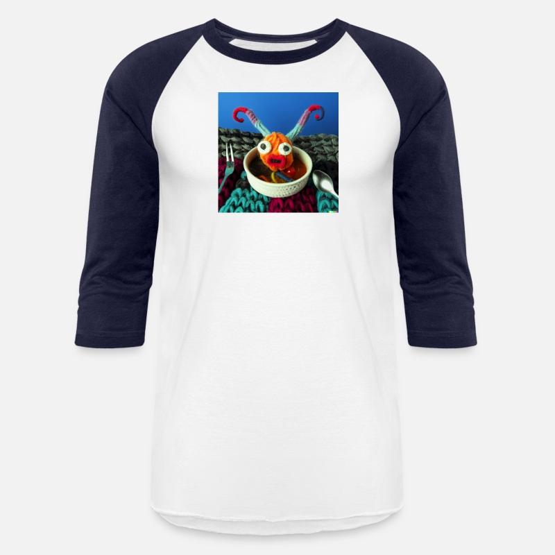 Amazing knitted monster watches the planet.