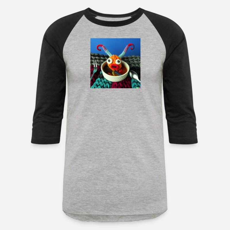 Amazing knitted monster watches the planet.