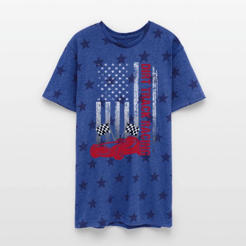 American Flag Dirt Track Racing Car Driver Racer