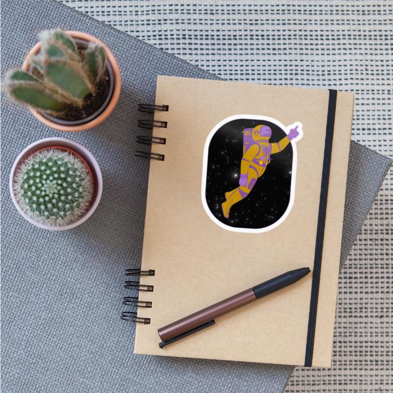 Amusing Astronaut in Deep Space Vector Graphic