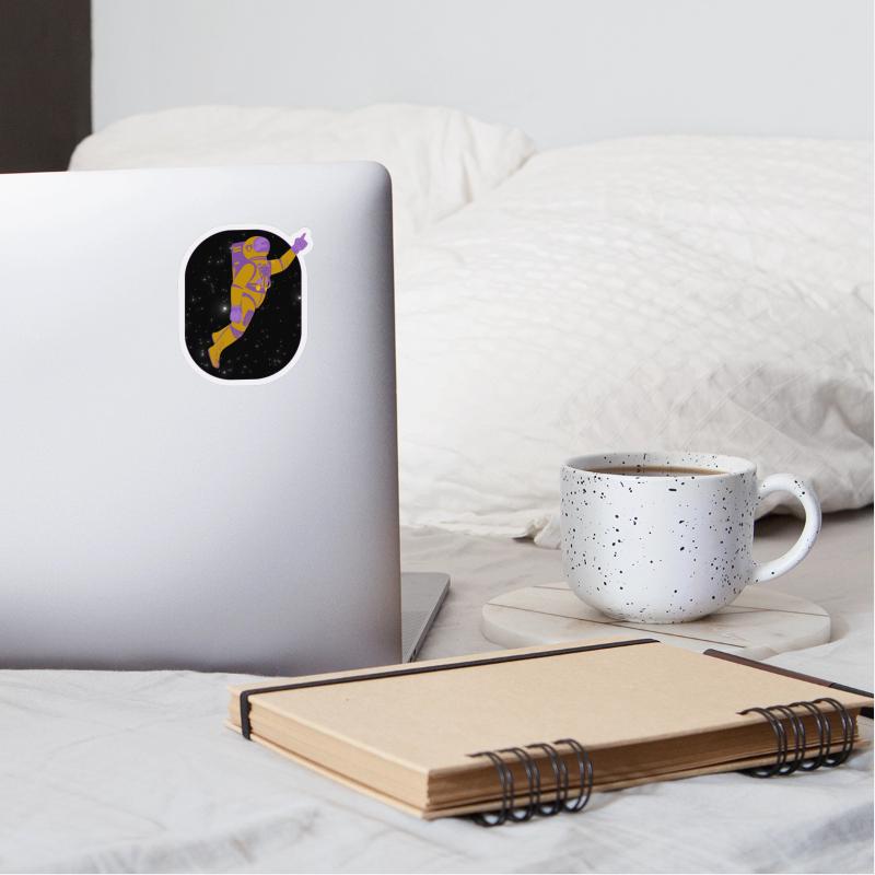 Amusing Astronaut in Deep Space Vector Graphic