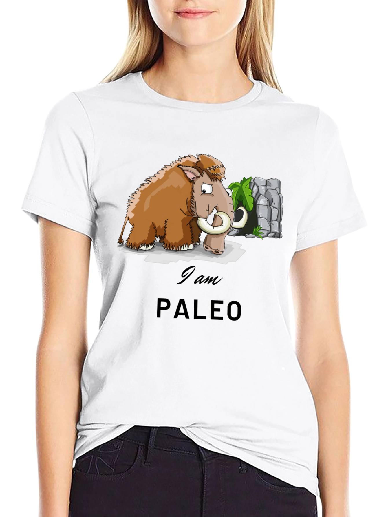 I am Paleo T-Shirt - Mammoth Cartoon Tee