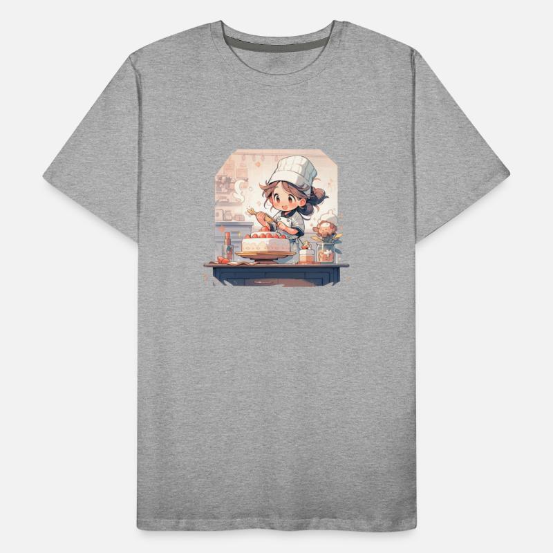 Anime Little Chef Bakes Giant Cake Illustration