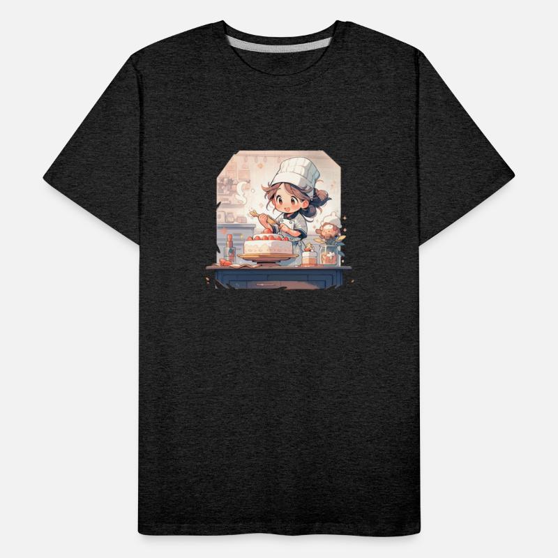 Anime Little Chef Bakes Giant Cake Illustration