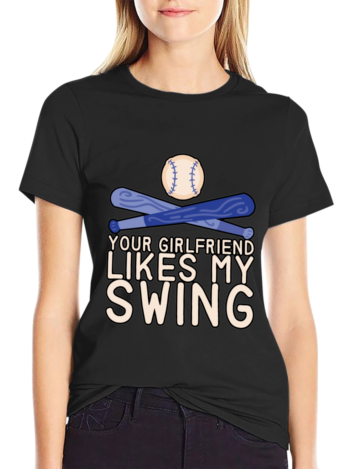 Your Girlfriend Likes My Swing Baseball T-Shirt