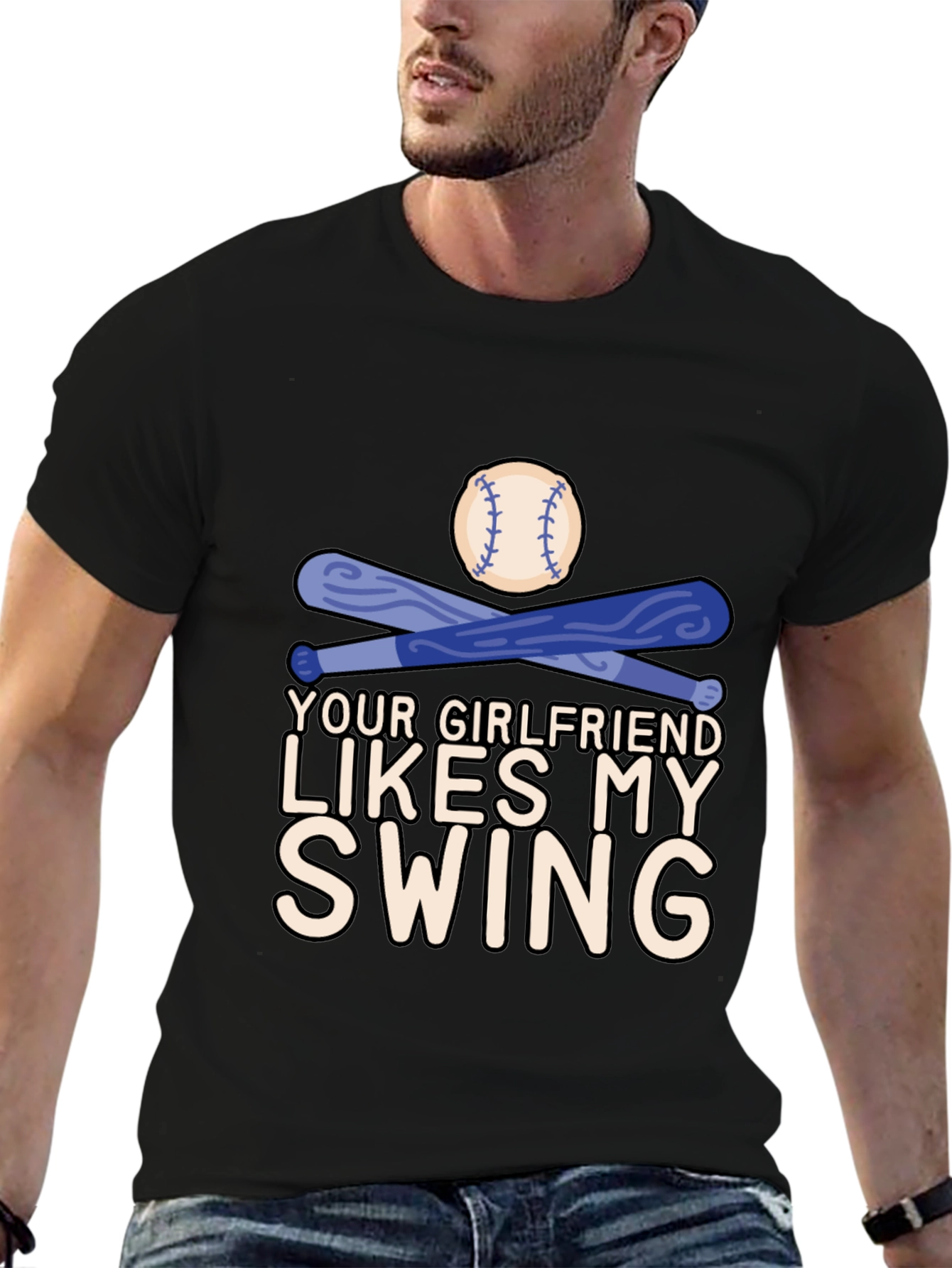 Your Girlfriend Likes My Swing Baseball T-Shirt