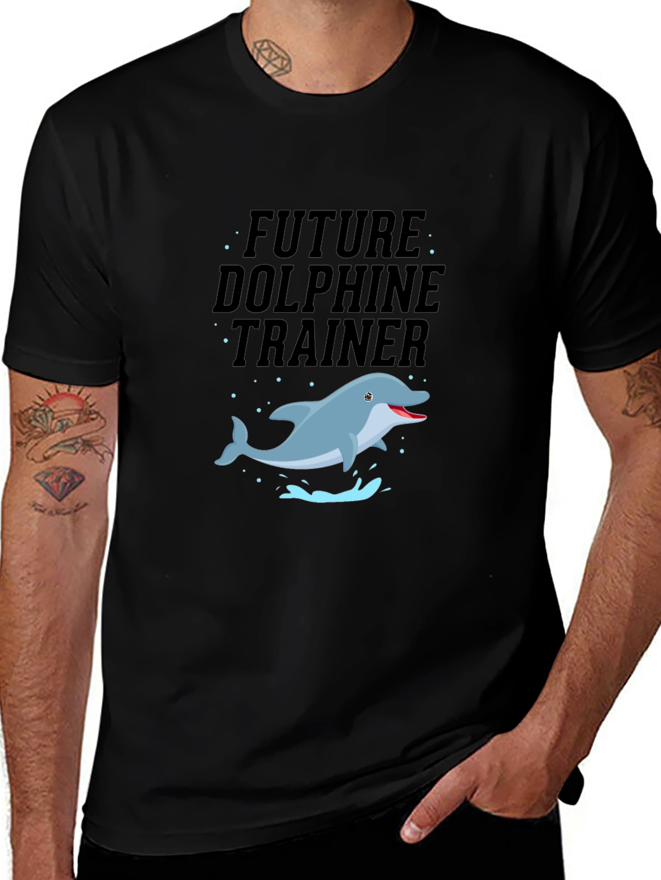 Future Dolphin Trainer Black T-Shirt