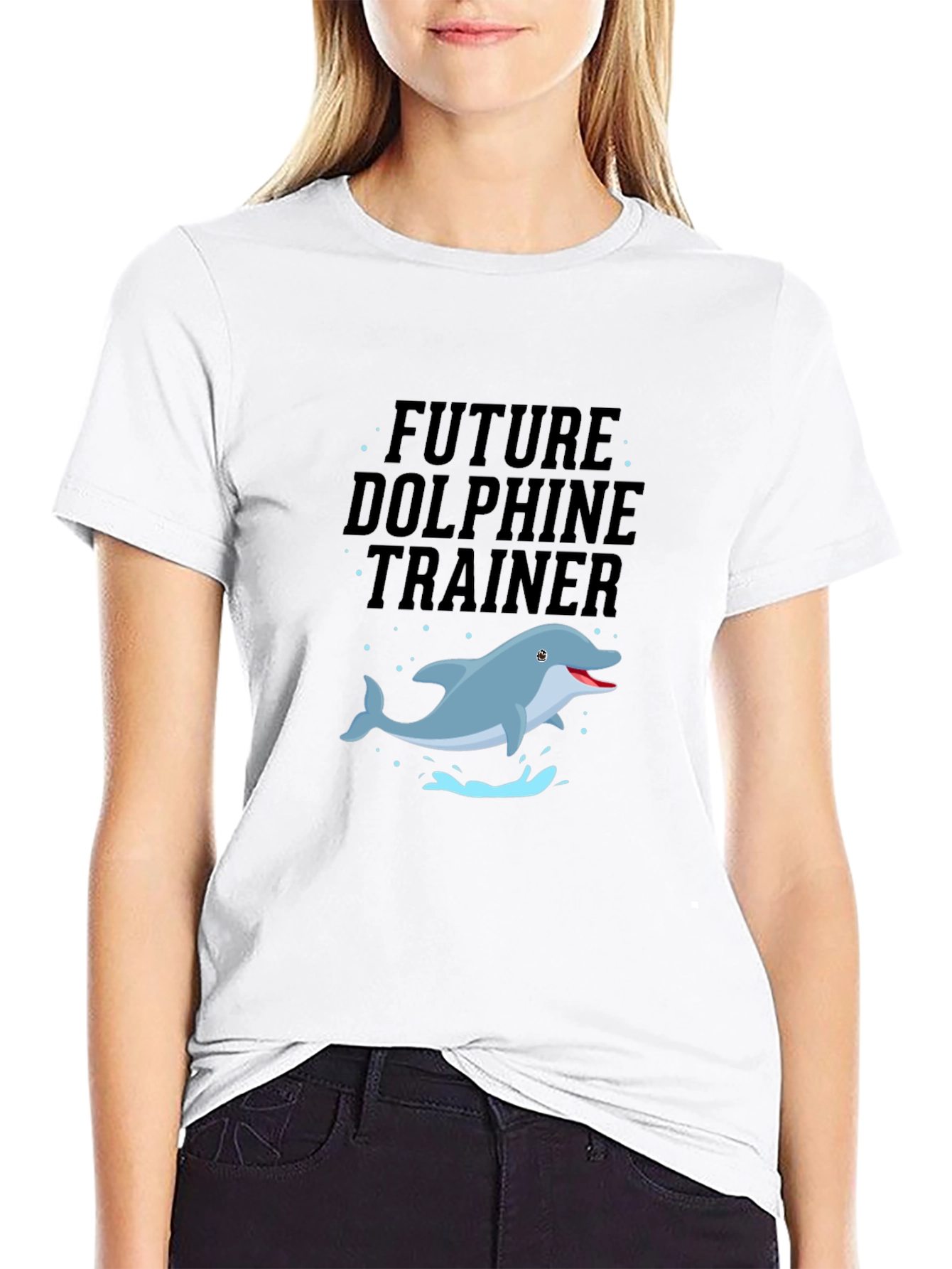 Future Dolphin Trainer Black T-Shirt