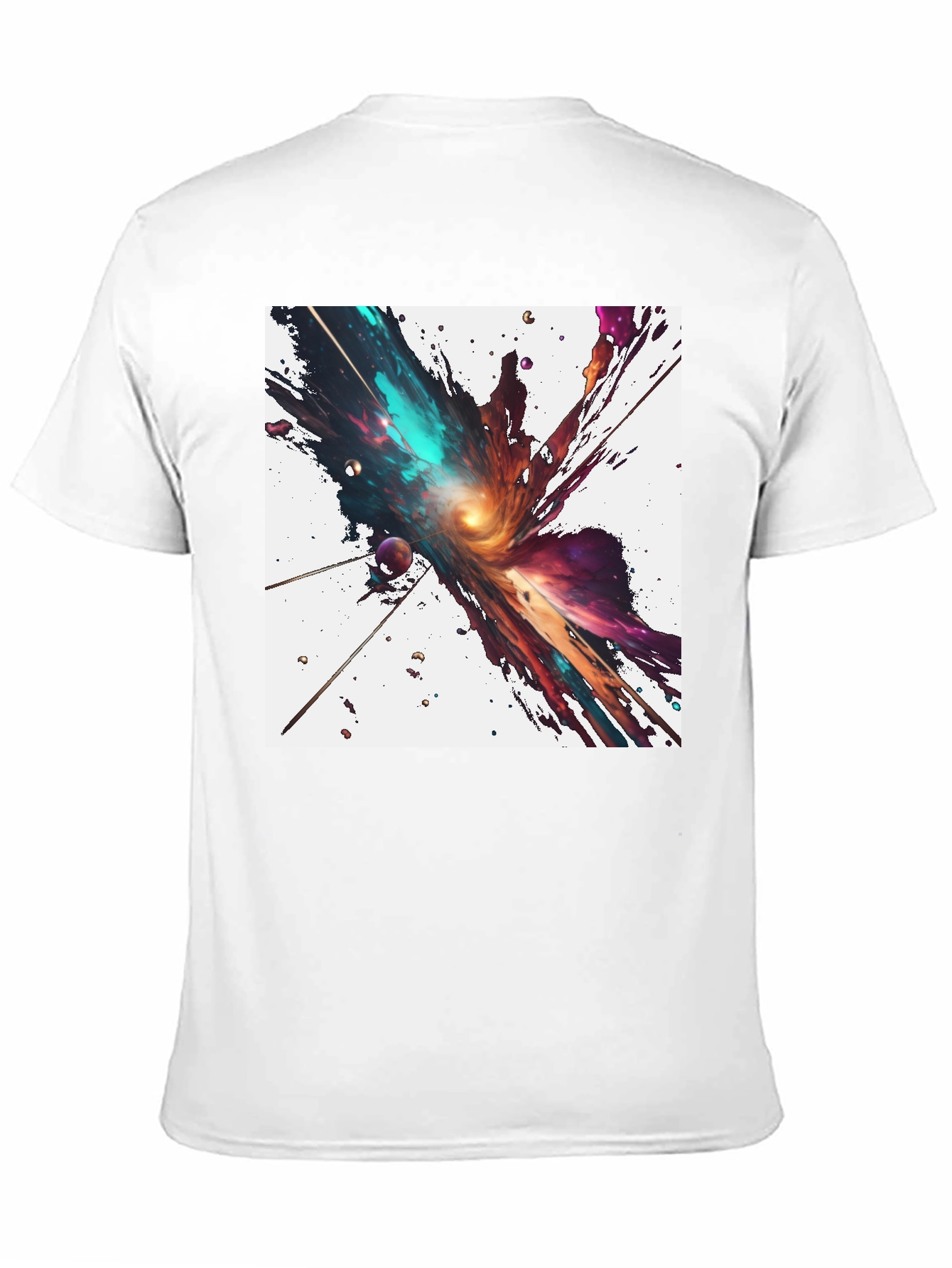 Cosmic Splash Black T-Shirt - Unique Design