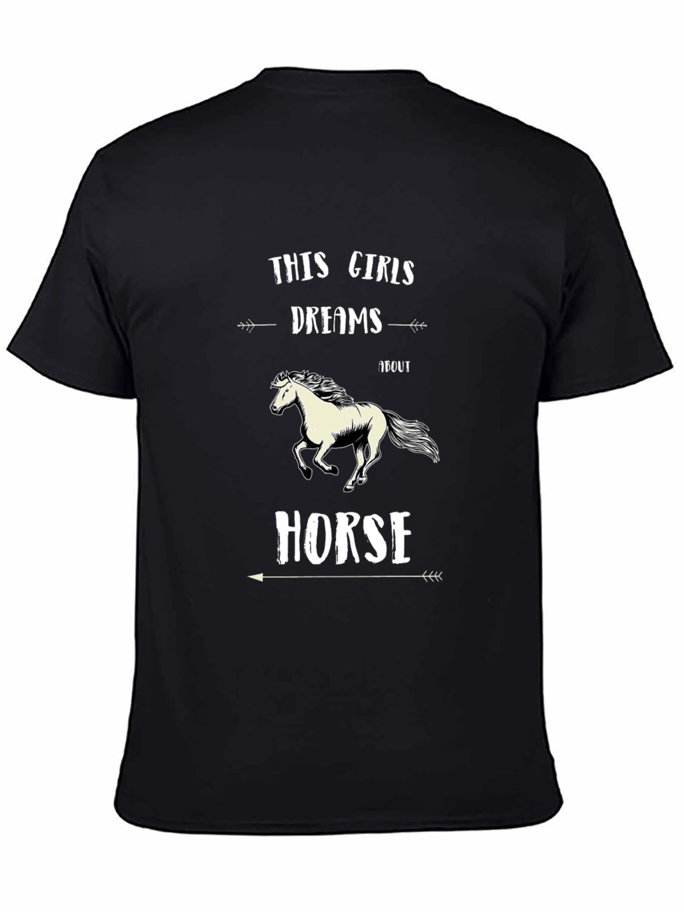 This Girl Dreams About Horse Black T-Shirt