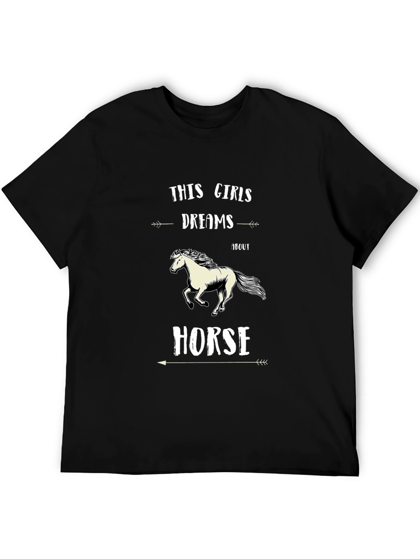 This Girl Dreams About Horse Black T-Shirt
