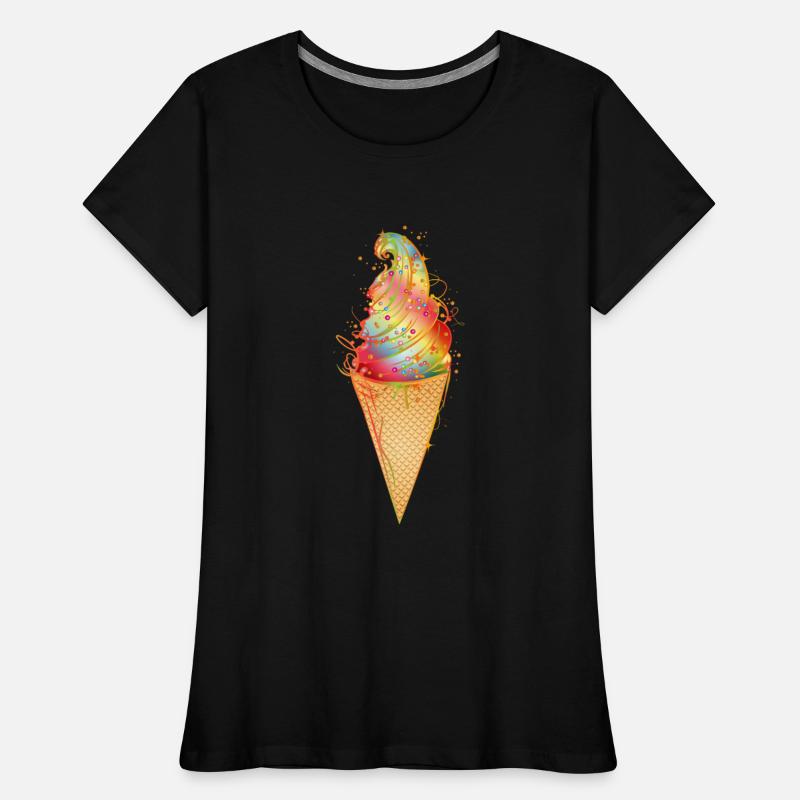 Artfully decorated ice cream in a waffle cone