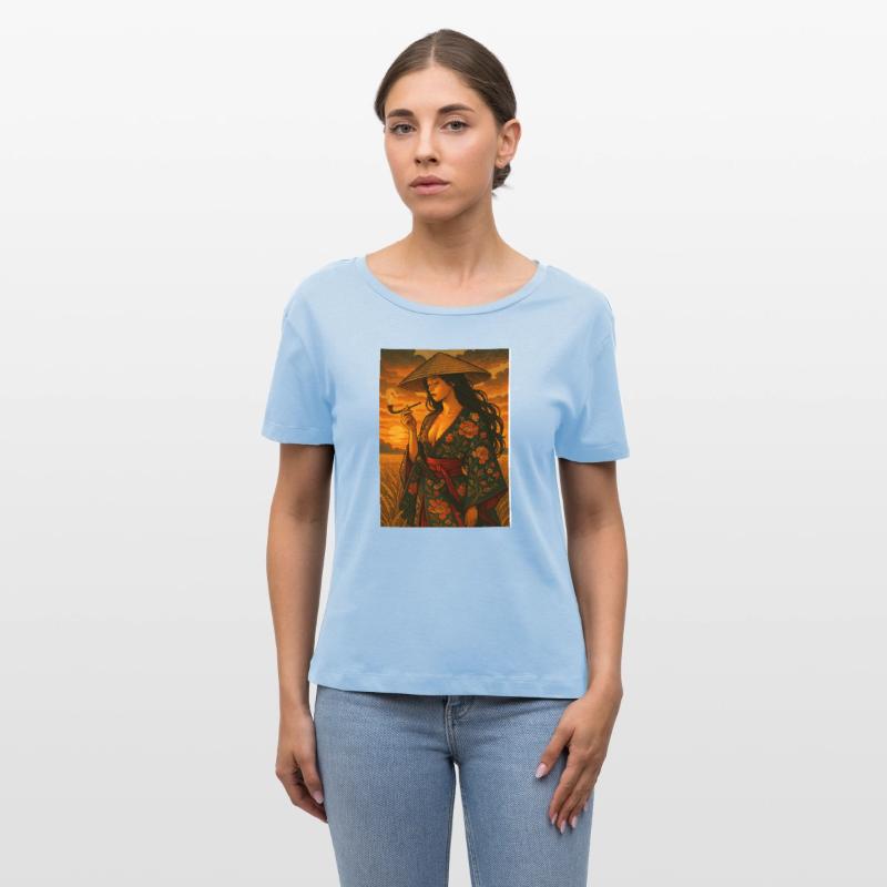 Asian Woman with Pipe and Sword