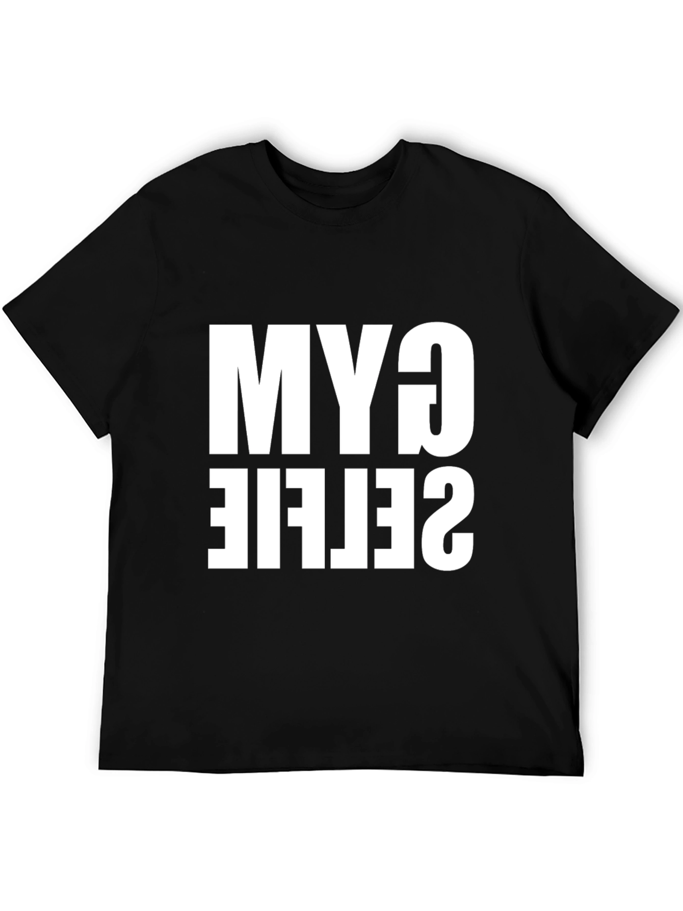 Gym Selfie T-Shirt - Black Cotton Tee