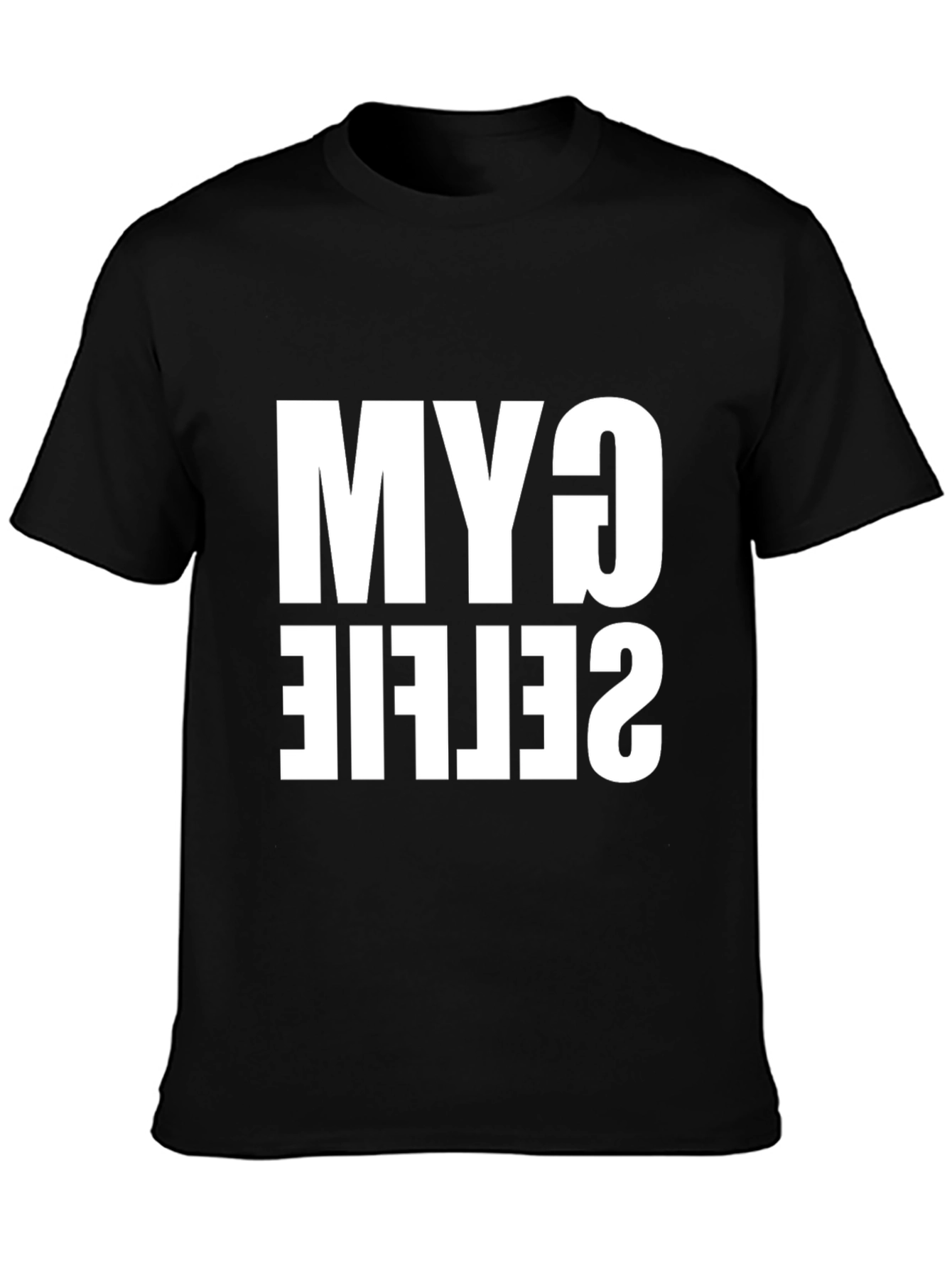 Gym Selfie T-Shirt - Black Cotton Tee