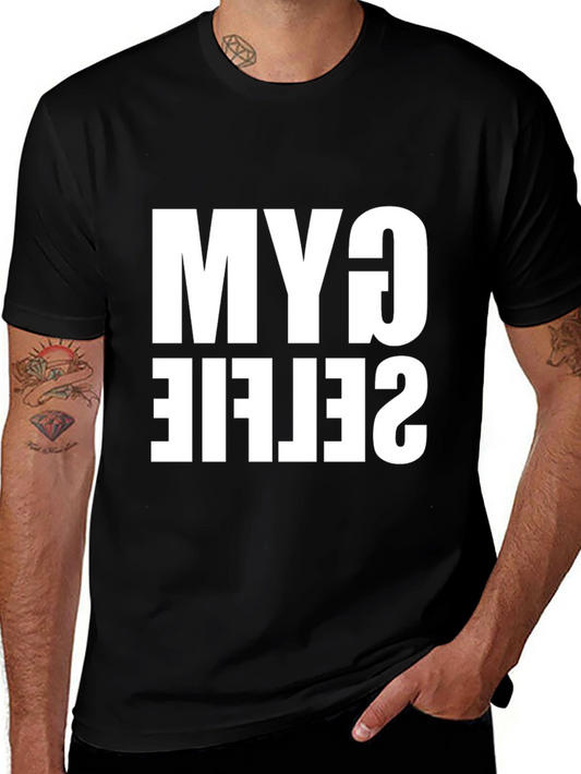 Gym Selfie T-Shirt - Black Cotton Tee