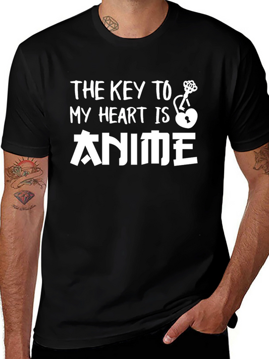 Anime Heart Key Black T-Shirt
