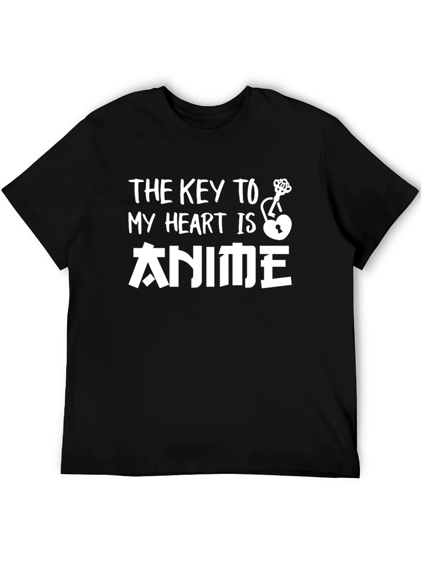Anime Heart Key Black T-Shirt