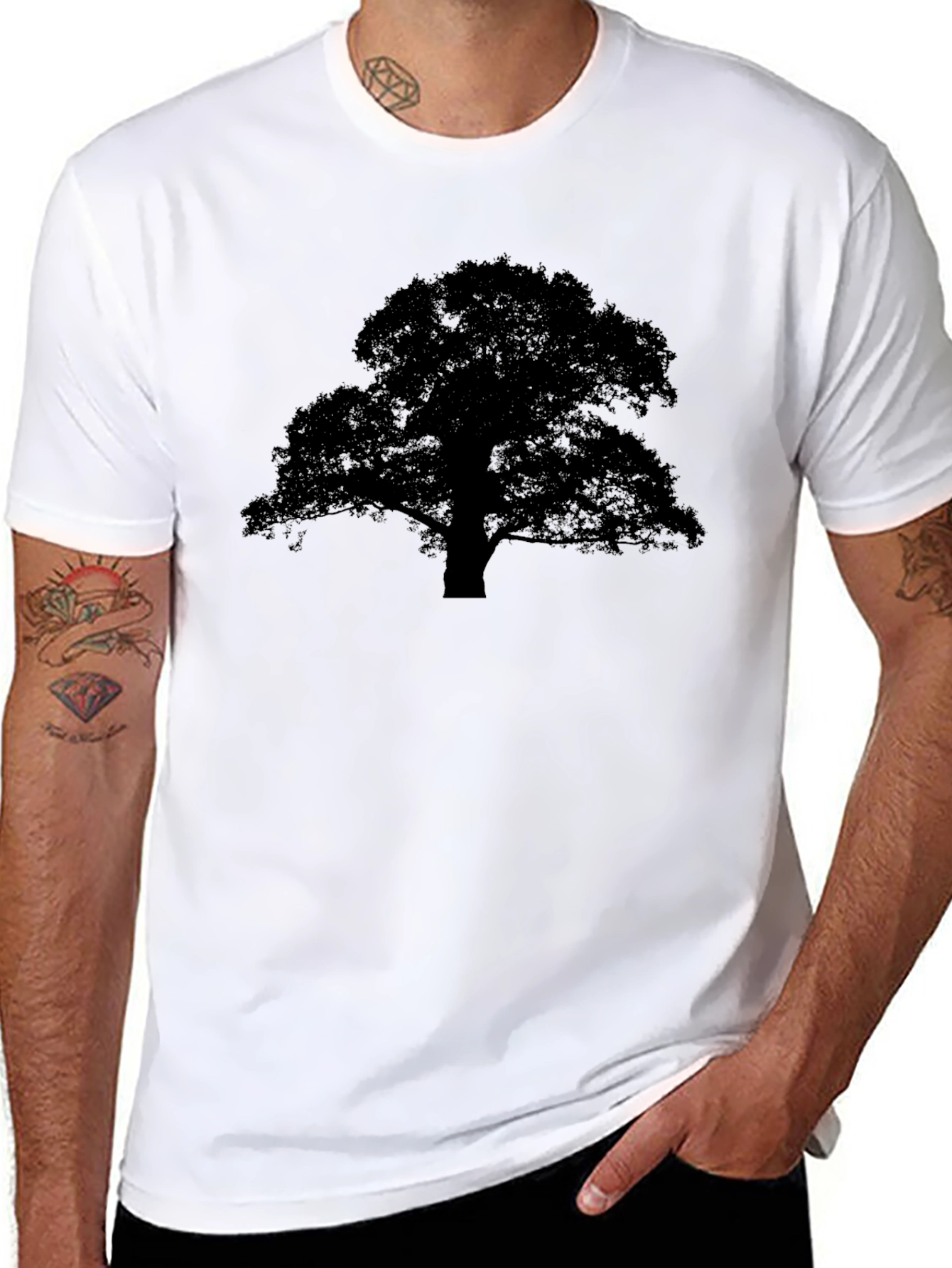 Silhouette Tree Graphic Tee - Classic Black