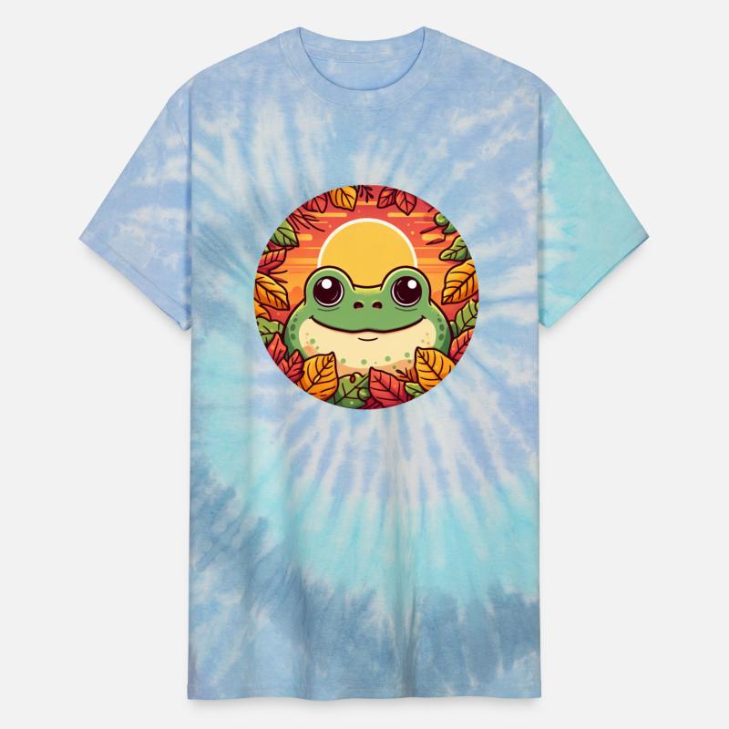 Autumn leaf frog in colorful leaves