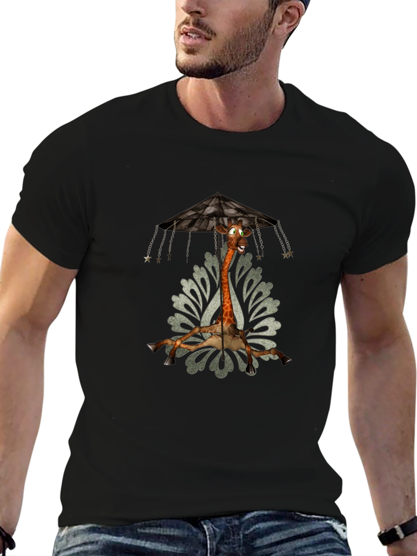 Giraffe Carousel T-Shirt - Unique Graphic Tee