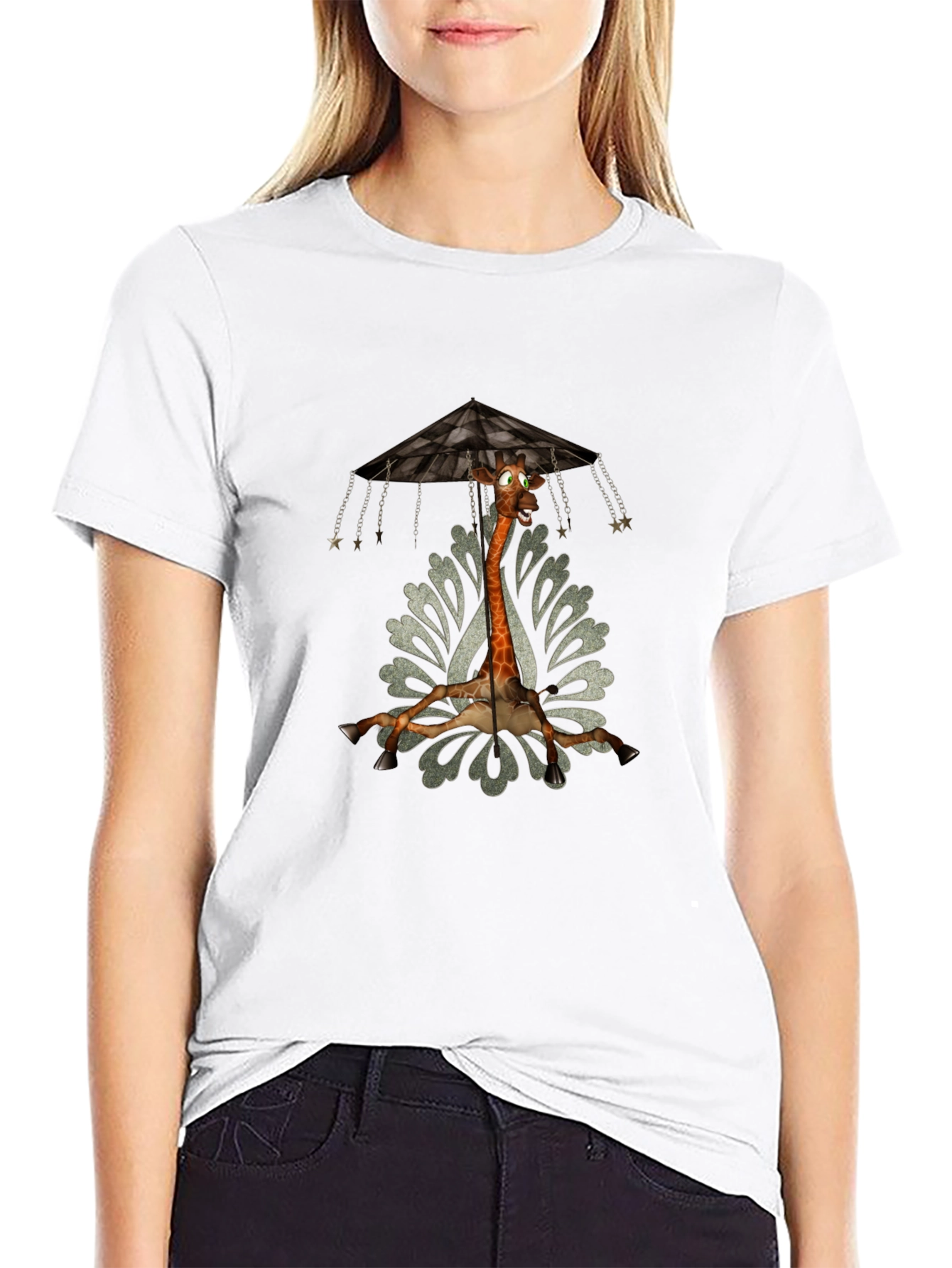 Giraffe Carousel T-Shirt - Unique Graphic Tee
