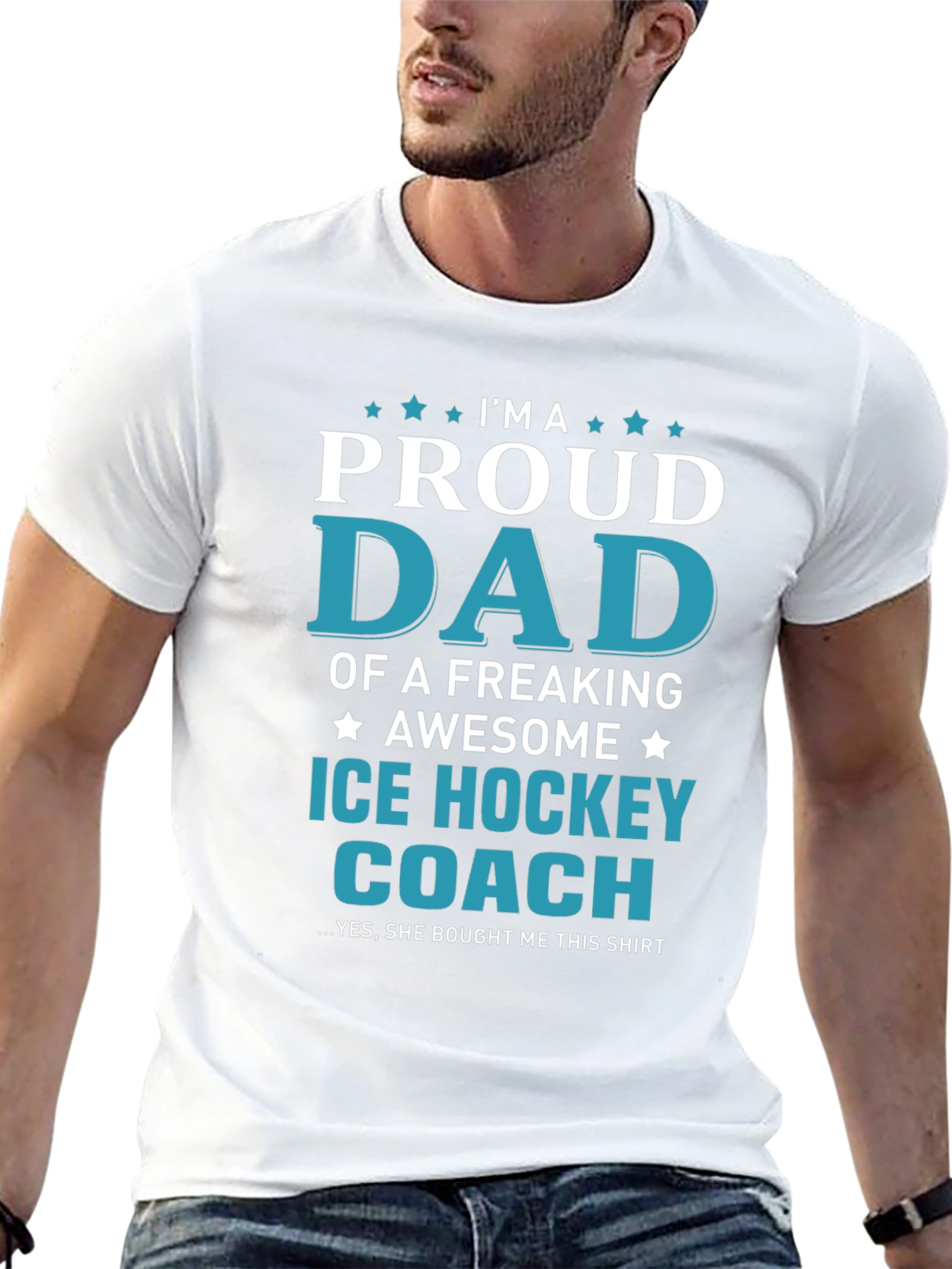Proud Dad Ice Hockey Coach T-Shirt