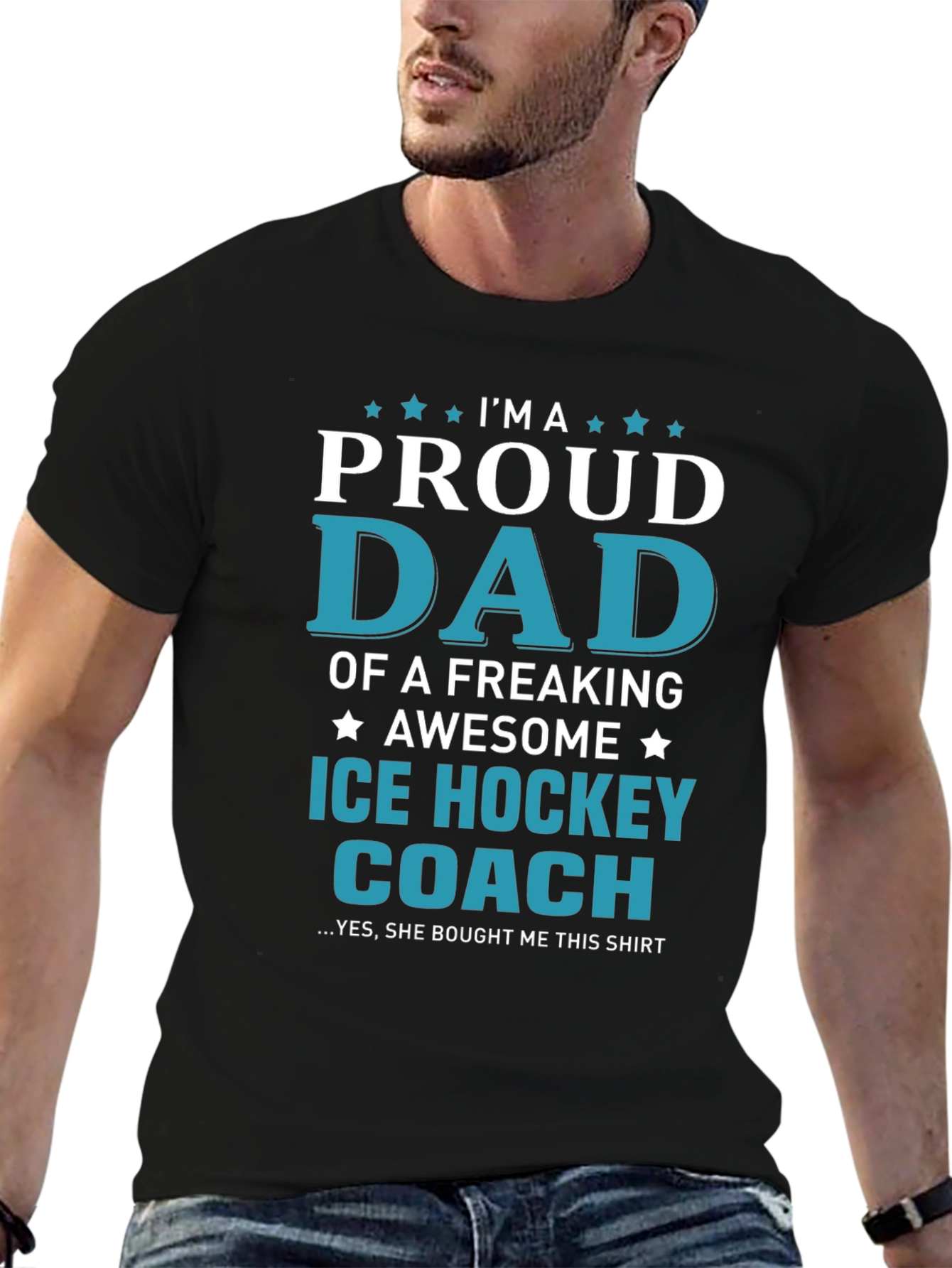 Proud Dad Ice Hockey Coach T-Shirt