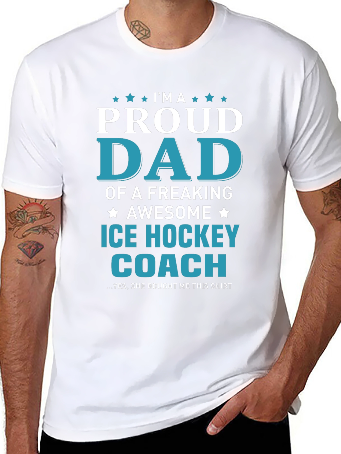Proud Dad Ice Hockey Coach T-Shirt