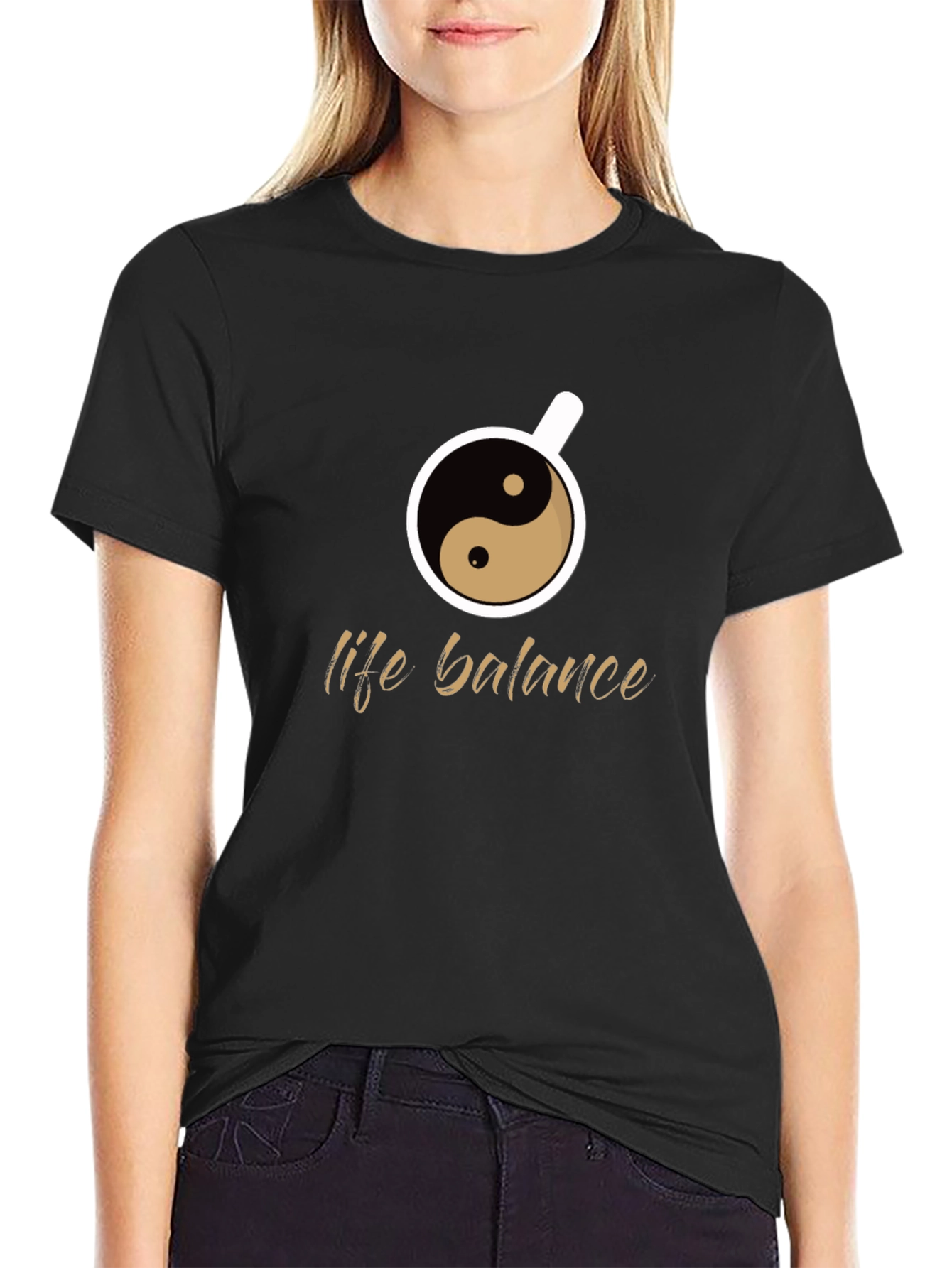 Life Balance Yin Yang Coffee Cup T-Shirt