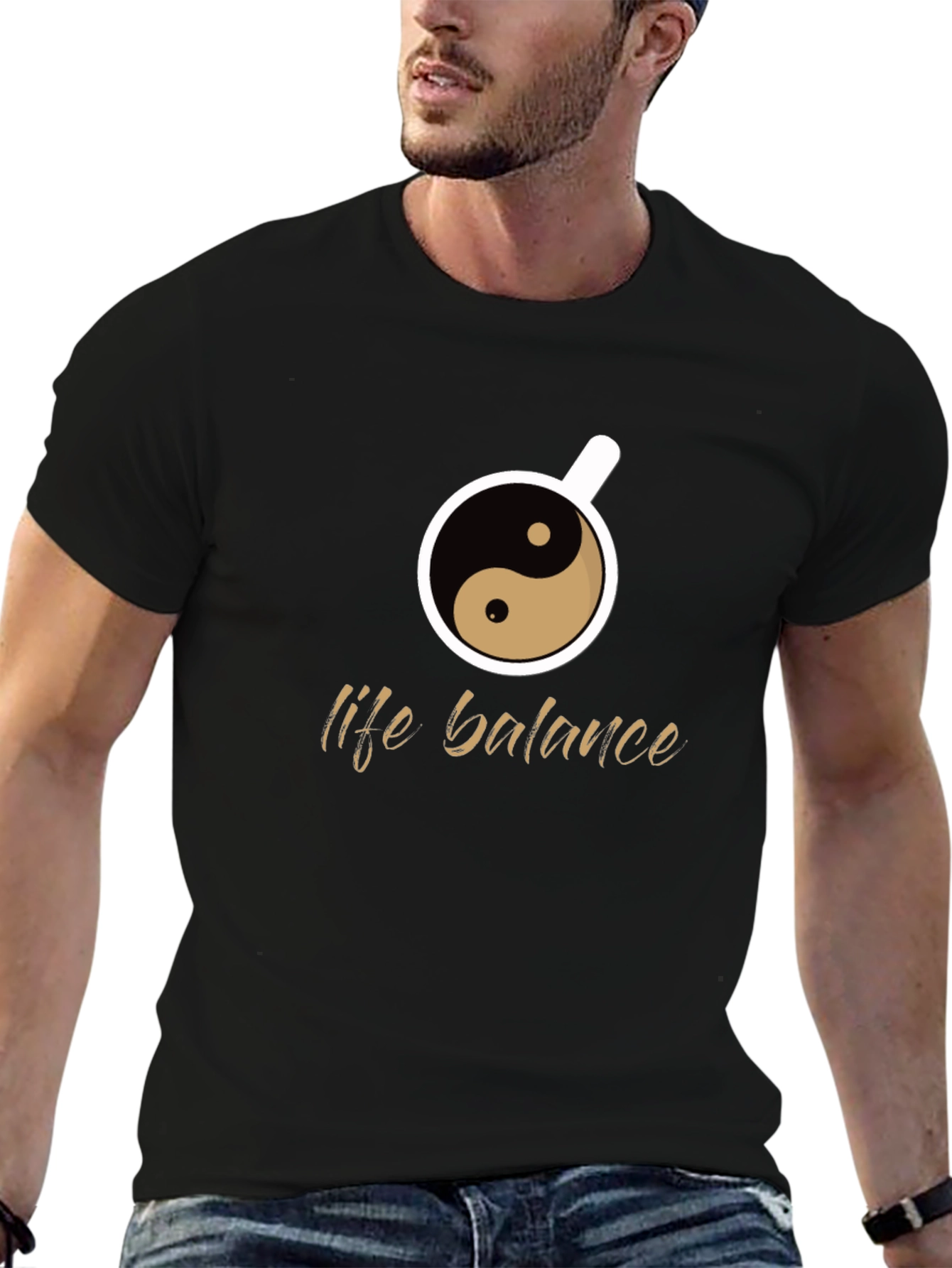 Life Balance Yin Yang Coffee Cup T-Shirt