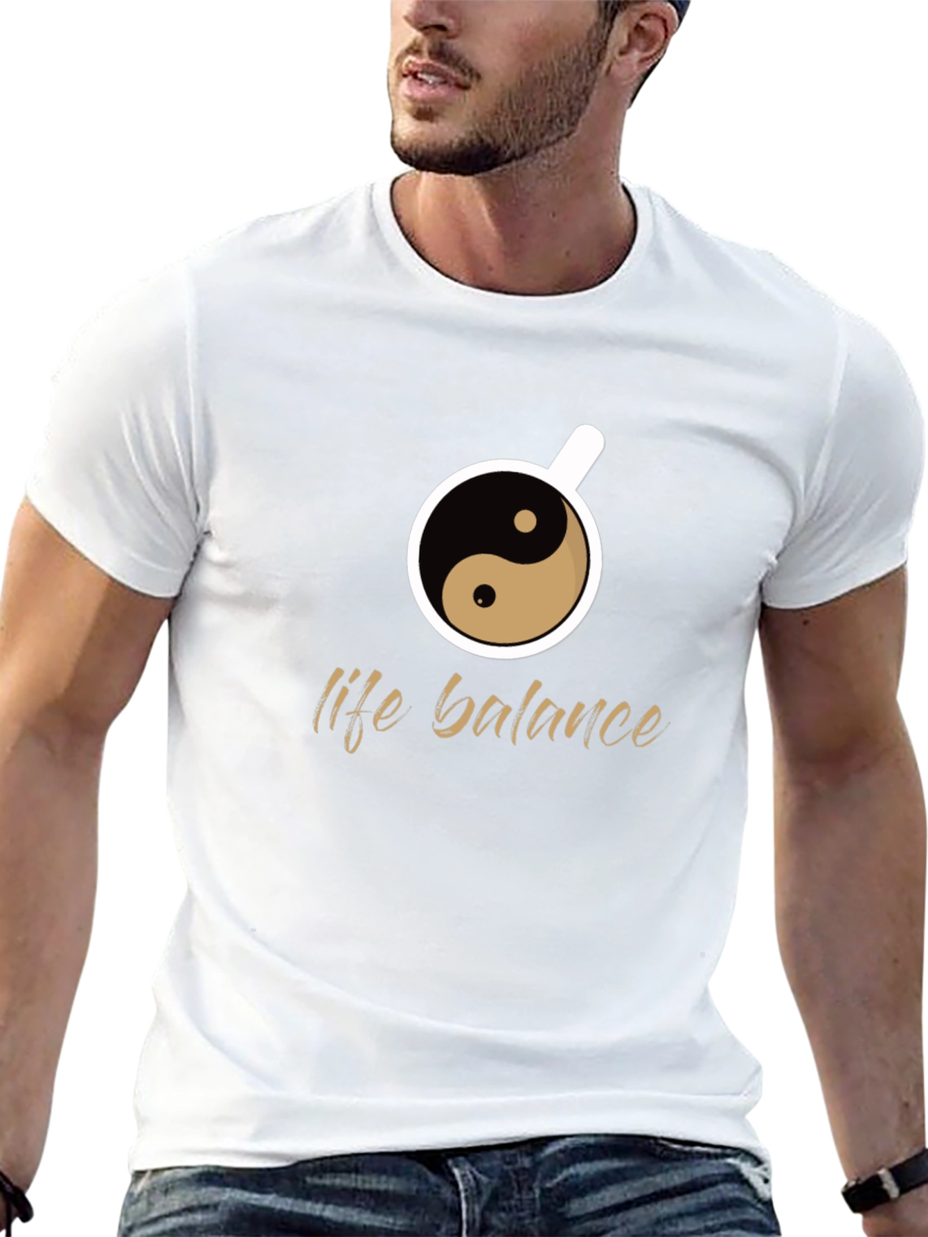 Life Balance Yin Yang Coffee Cup T-Shirt