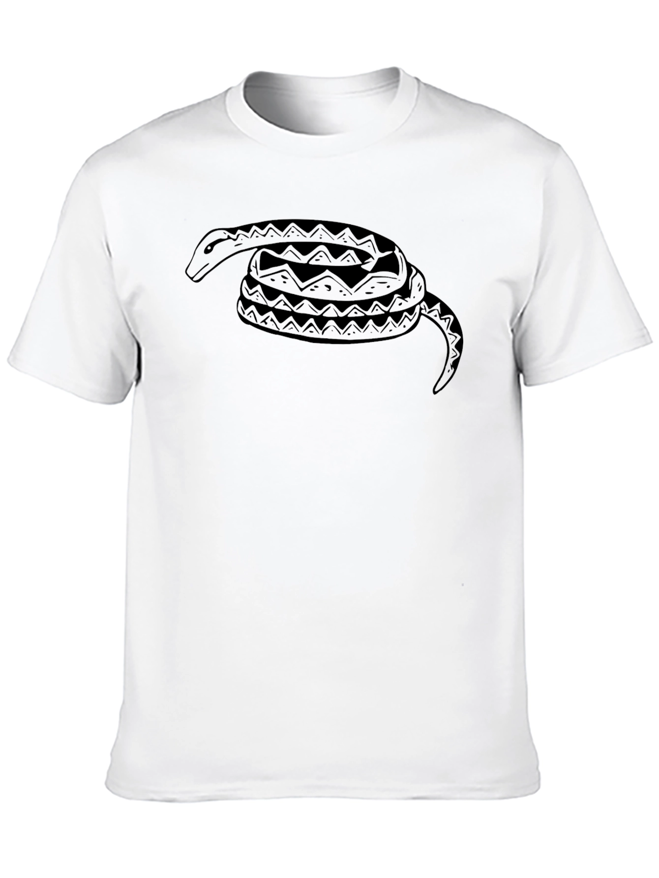 Mens Black Snake Graphic T-Shirt