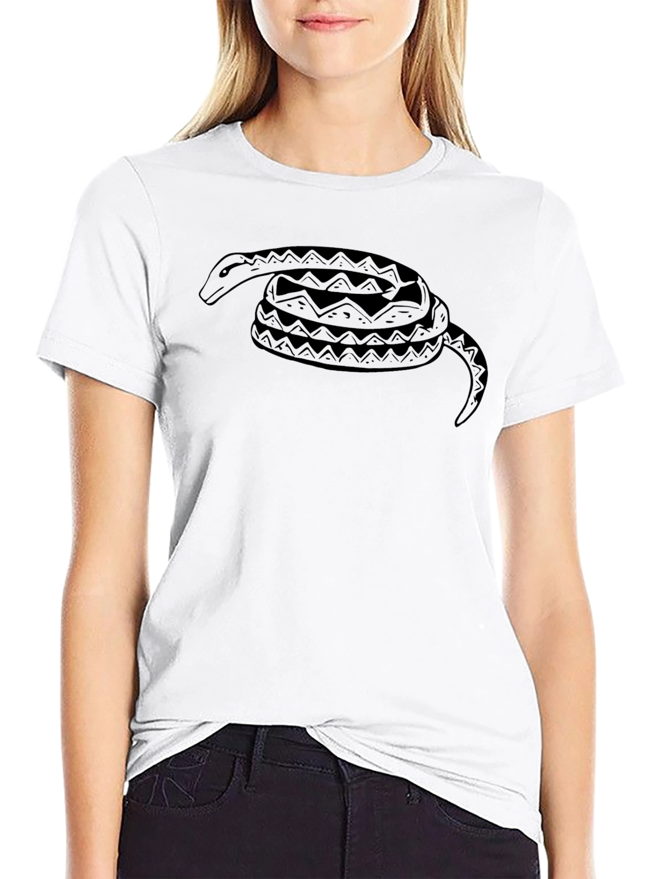 Mens Black Snake Graphic T-Shirt
