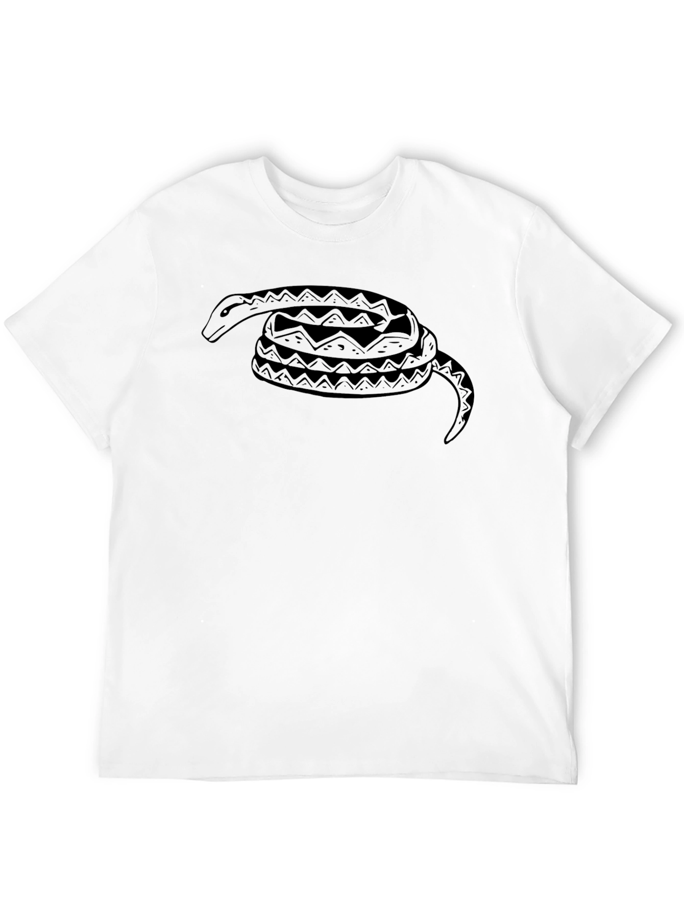 Mens Black Snake Graphic T-Shirt