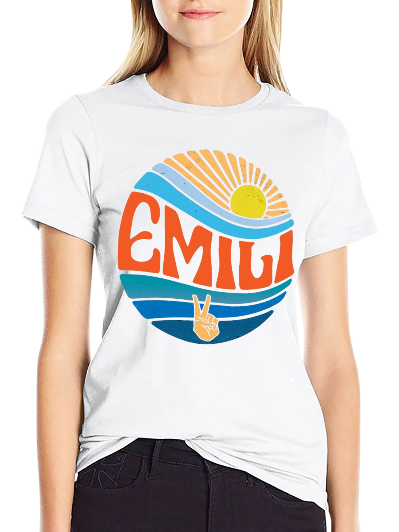 EMILI Peace Sign Wave T-Shirt