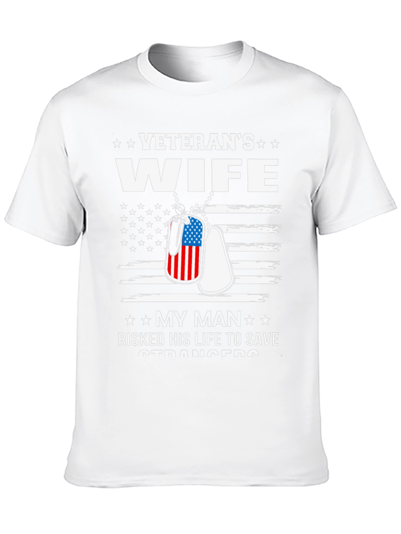Veterans Wife T-Shirt - Patriotic Design