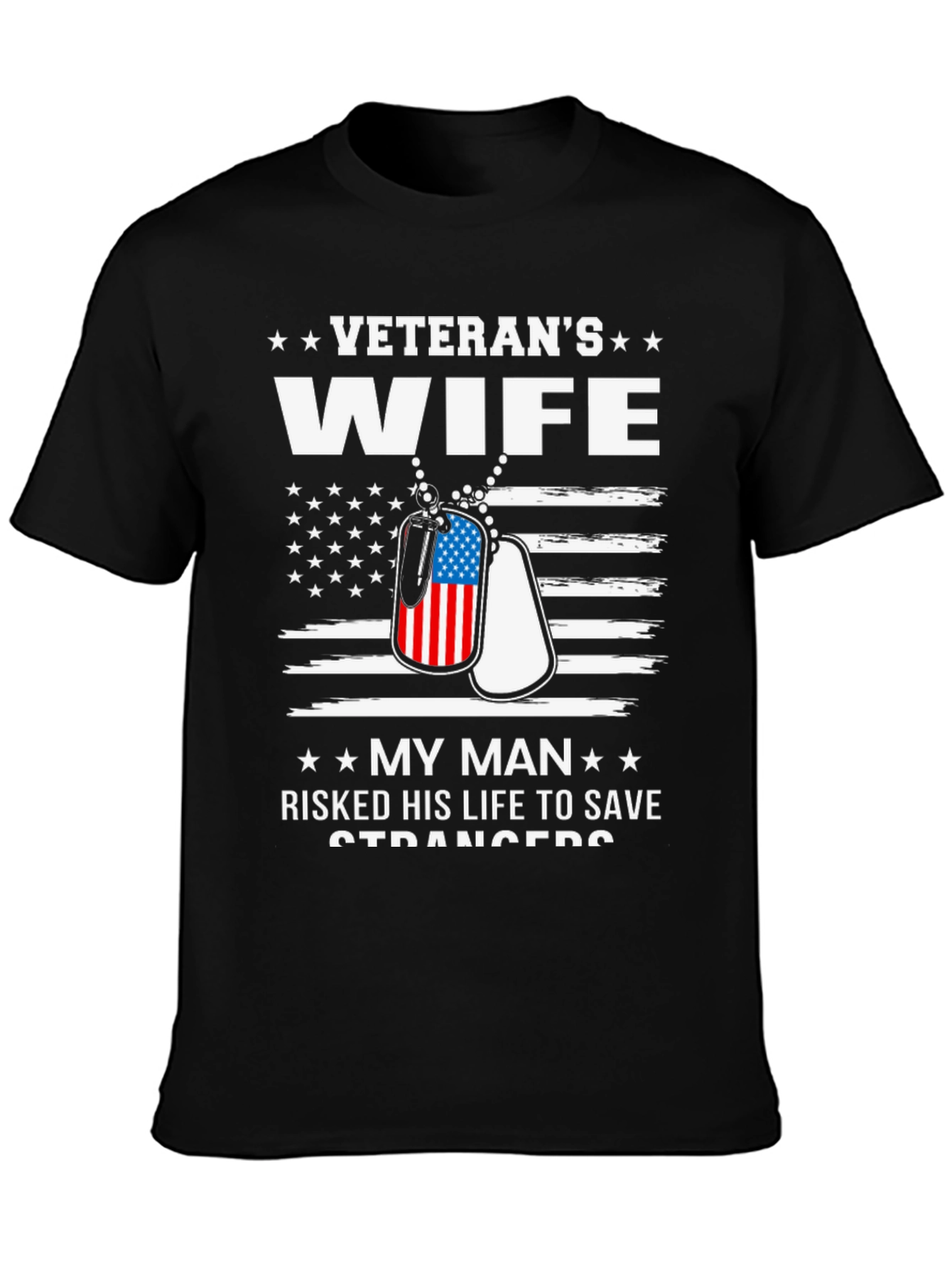 Veterans Wife T-Shirt - Patriotic Design