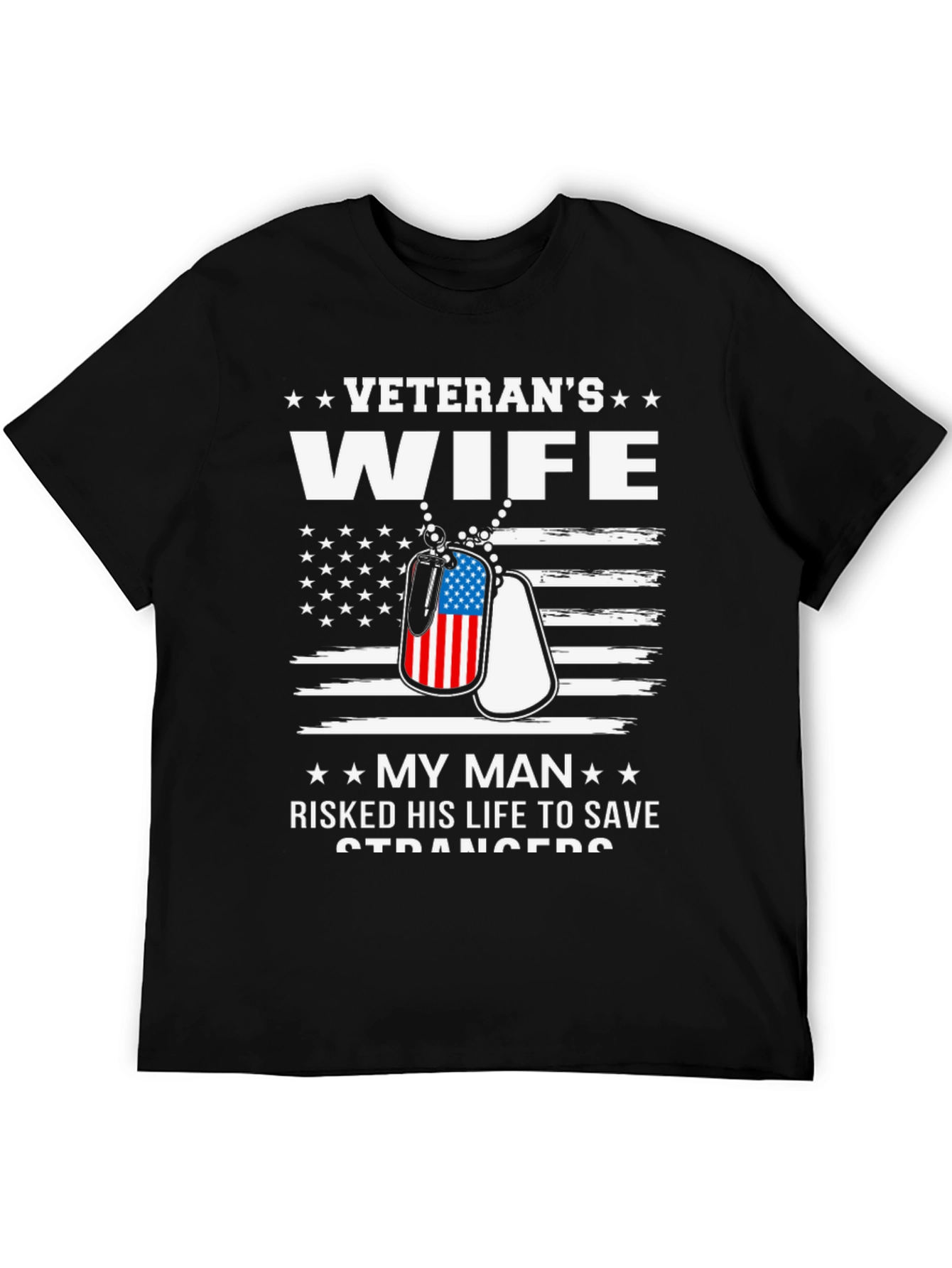 Veterans Wife T-Shirt - Patriotic Design