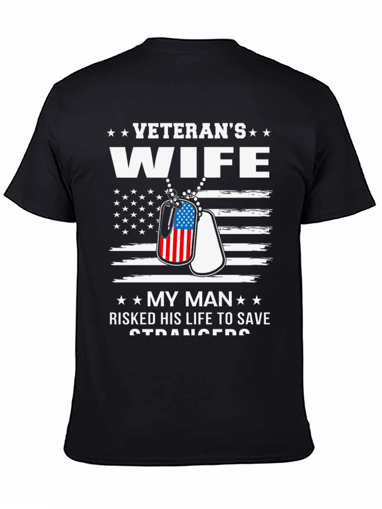 Veterans Wife T-Shirt - Patriotic Design