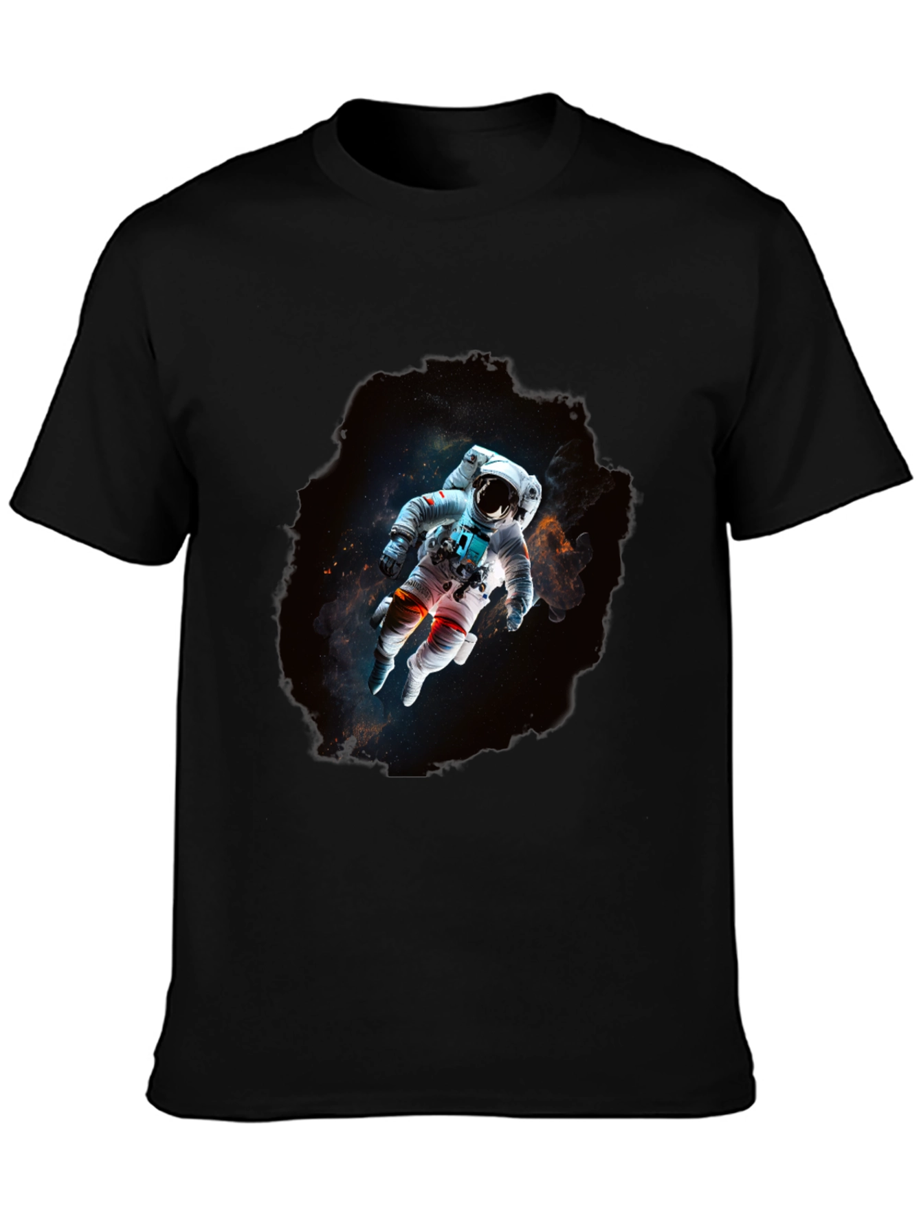 Astronaut in Space Black T-Shirt