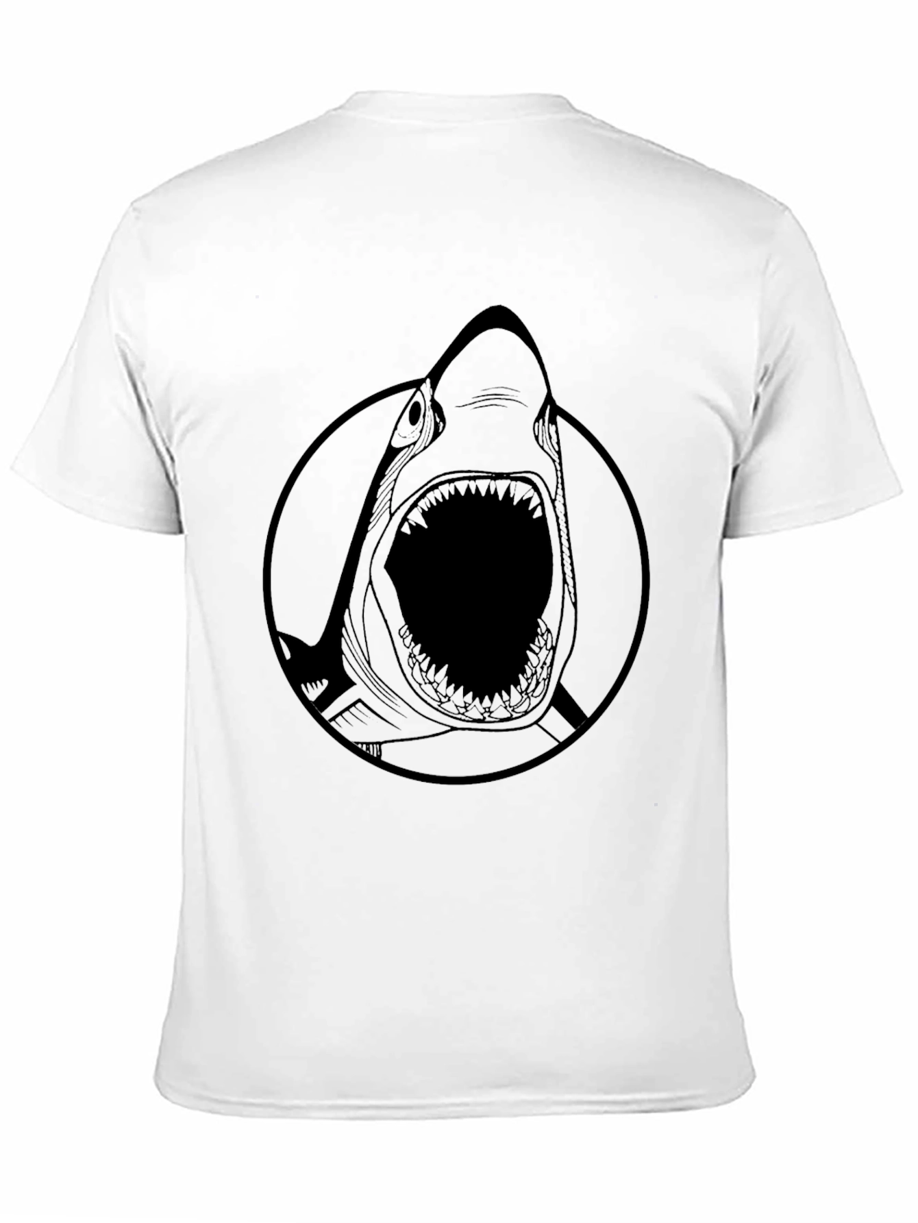 Mens Shark Graphic Print Black T-Shirt