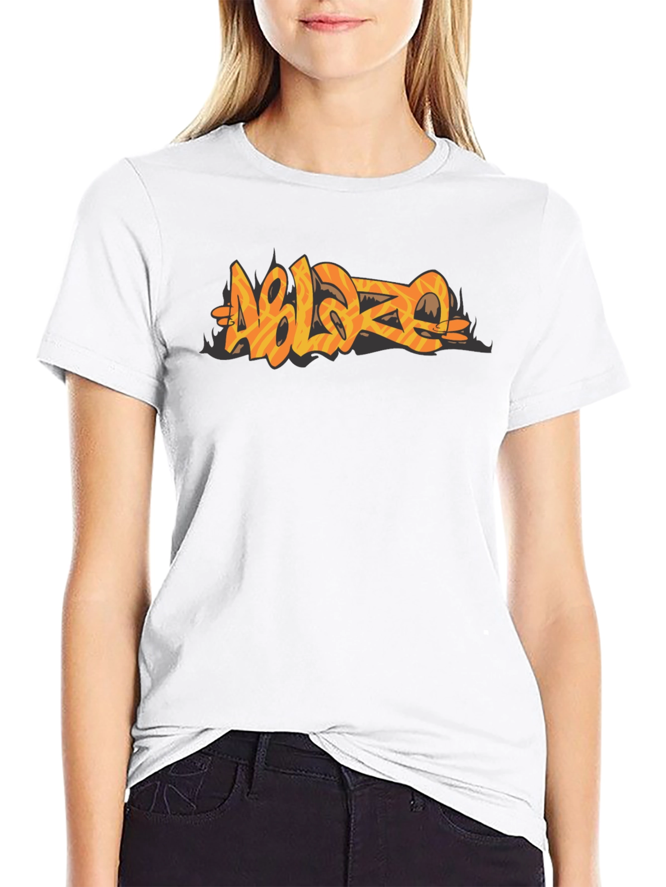 Ablaze Graphic Print Black T-Shirt