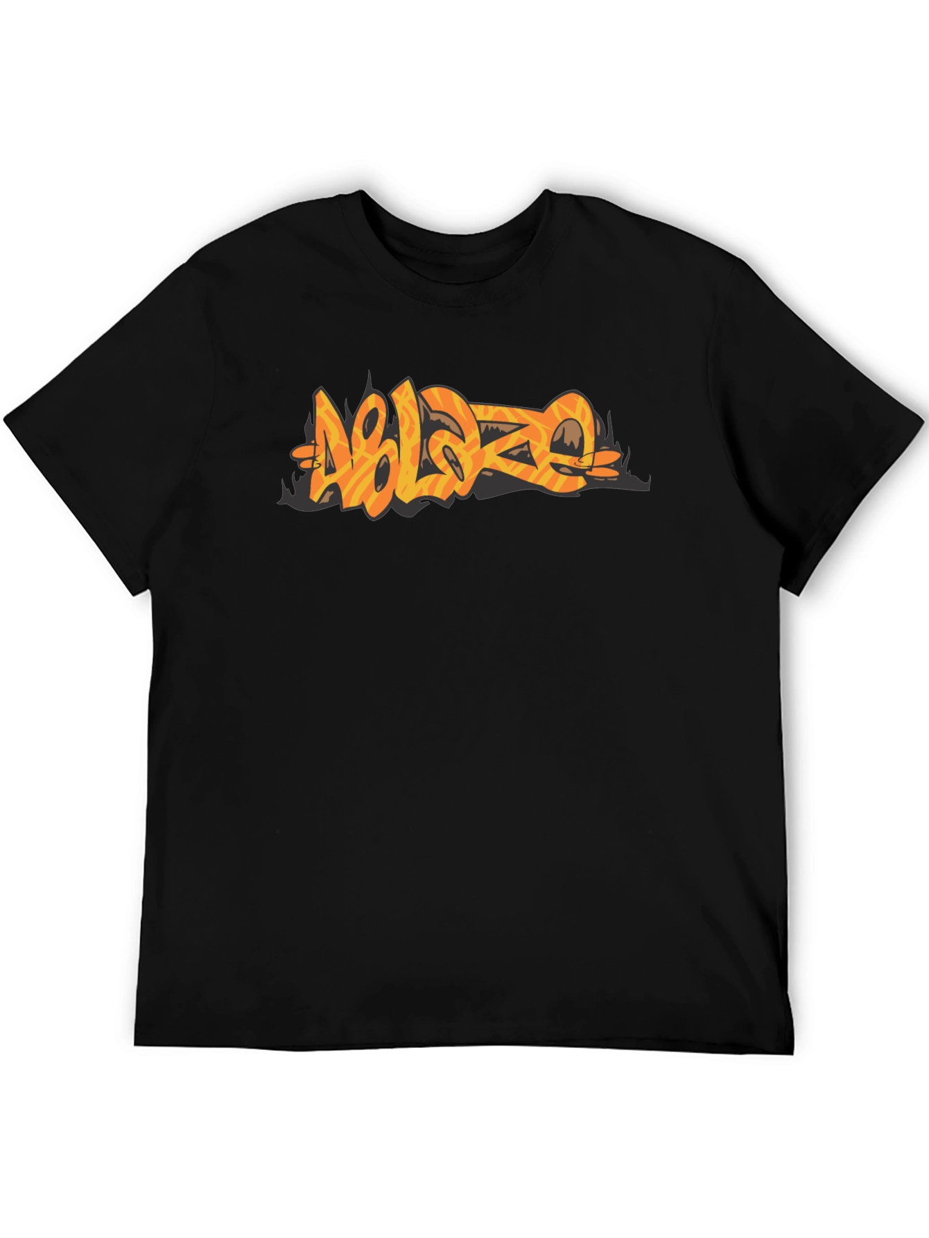 Ablaze Graphic Print Black T-Shirt