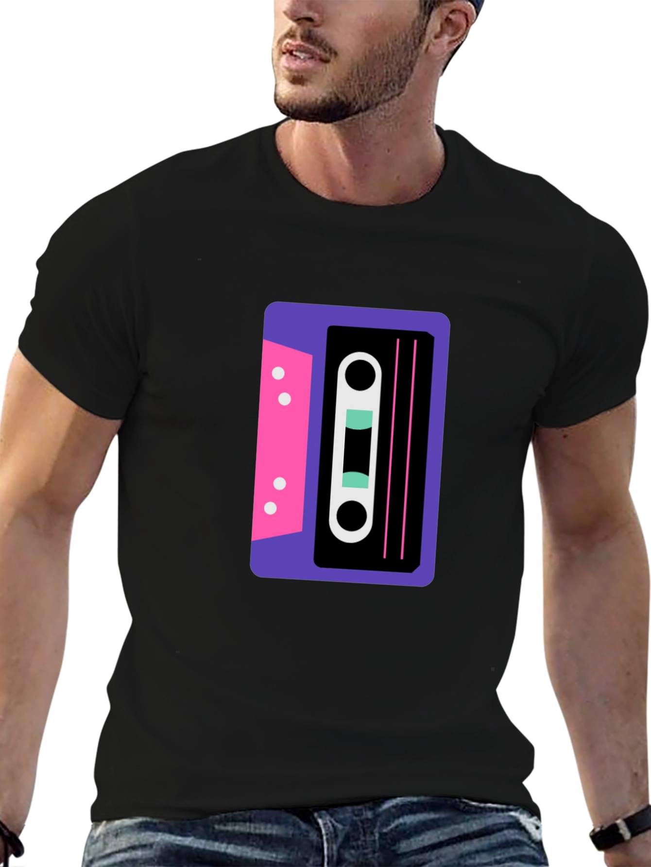 Retro Cassette Graphic Tee - Cool 80s Style!