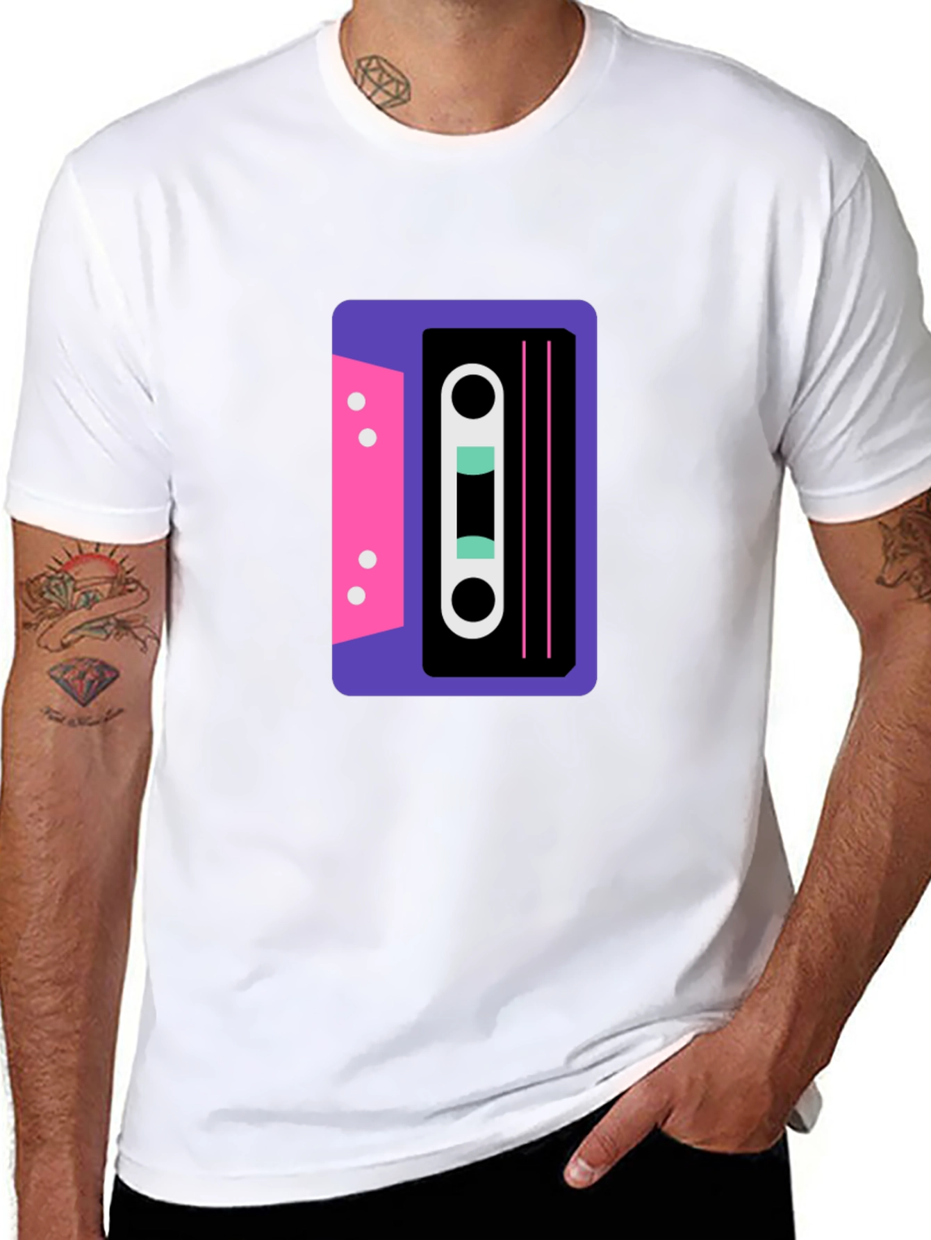 Retro Cassette Graphic Tee - Cool 80s Style!