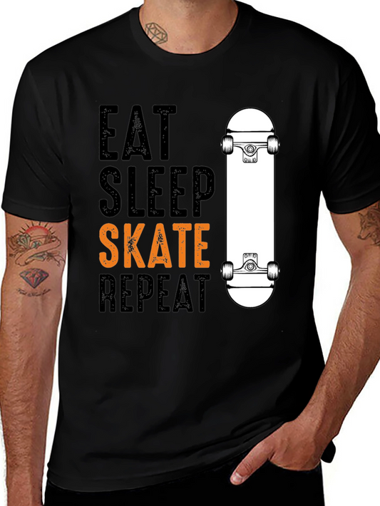 Eat Sleep Skate Repeat T-Shirt - Skateboarder Tee